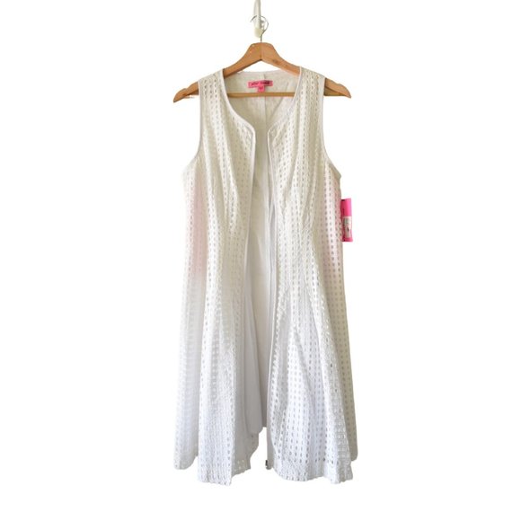 Betsey Johnson Sleeveless Front Zip Eyelet Mini Dress - Picture 15 of 15